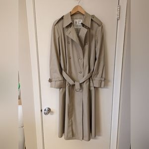 London Fog Maincoat Khaki Women’s Full-Length Double Breasted  Front | Size 14